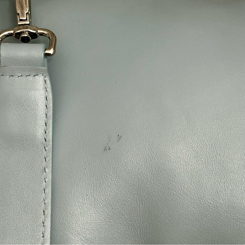 Retropose Handmade Italian Leather Boho Frosty Blue Hobo Bag Coquette Coastal - Picture 7 of 14